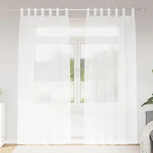 Comparateur de prix : vidaXL Rideaux avec des rideaux 2 pcs Blanc 140 x 245 cm Polyester
