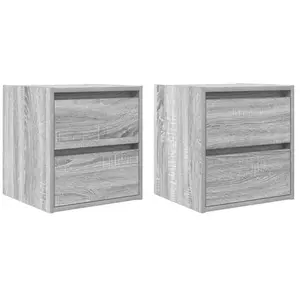 vidaXL Tables de chevet murales 2 pcs sonoma gris 38x34x40 cm pas cher