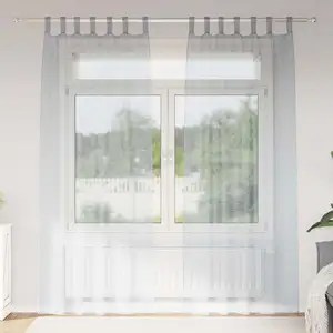 vidaXL Rideaux 2 pcs Gris foncé 140 x 260 cm Polyester pas cher