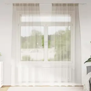 vidaXL Rideaux avec des rideaux 2 pcs Sable 140 x 260 cm Polyester pas cher