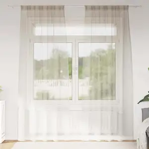 vidaXL Rideaux avec des rideaux 2 pcs Sable 140 x 225 cm Polyester pas cher