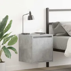 vidaXL Tables de chevet murales 2 pcs gris béton 38x34x40 cm pas cher