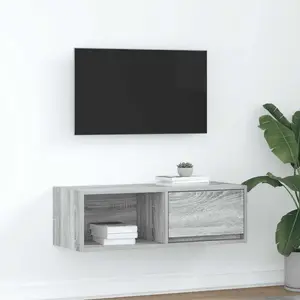 vidaXL Meuble TV sonoma gris 80x31x25,5 cm bois d'ingénierie pas cher
