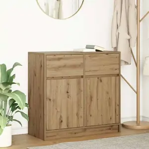 Vidaxl buffet avec tiroir chêne artisanal 80x34x76cm bois d'ingénierie pas cher