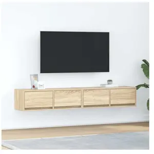 vidaXL Meubles TV 2 pcs chêne sonoma 80x31x25,5 cm bois d'ingénierie pas cher