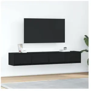 vidaXL Meuble TV 2 pcs chêne noir 80x31x25,5 cm bois d'ingénierie pas cher