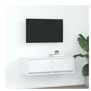 vidaXL Meuble TV blanc 80x31x25,5 cm bois d'ingénierie pas cher