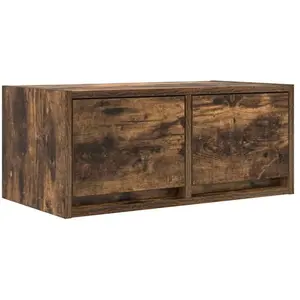 vidaXL Meuble TV chêne fumé 60x31x25,5 cm bois d'ingénierie pas cher