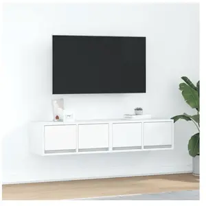 vidaXL Meubles TV 2 pcs blanc 60x31x25,5 cm bois d'ingénierie pas cher
