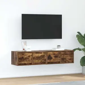 vidaXL Meubles TV 2 pcs chêne fumé 60x31x25,5 cm bois d'ingénierie pas cher
