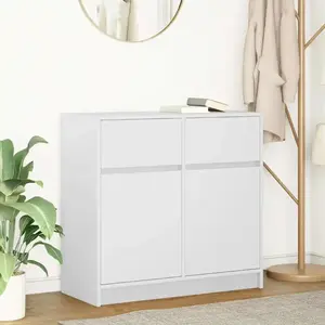 Vidaxl buffet avec tiroir blanc 80x34x76 cm bois d'ingénierie pas cher