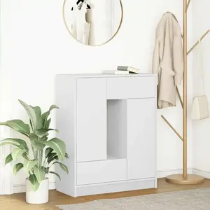vidaXL Buffet avec tiroirs et portes blanc 73x31x90 cm pas cher