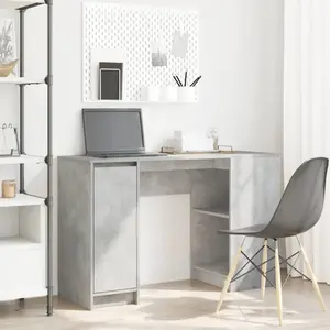 Bureau gris béton 120x42x76 cm bois d'ingénierie vidaXL pas cher