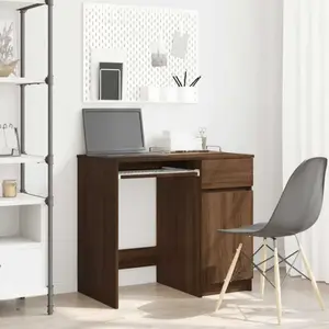 Comparateur de prix : Vidaxl - Bureau chêne marron 86x49x76 cm bois d'ingénierie