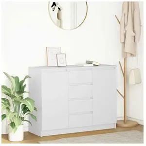 Vidaxl buffet avec tiroirs blanc 100,5x35x76 cm bois d'ingénierie