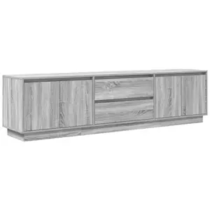 vidaXL Meuble TV avec lumières LED sonoma gris 193,5x41x50 cm pas cher
