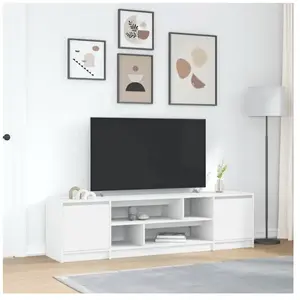 vidaXL Meuble TV blanc 188,5x41x50 cm bois d'ingénierie pas cher