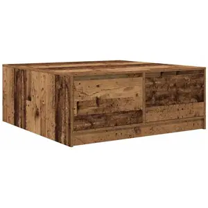 Vidaxl - Table basse avec tiroirs vieux bois 100x100x40 cm pas cher