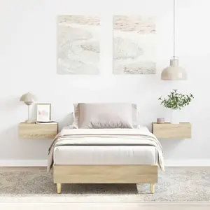 Vidaxl cadre de lit sans matelas chêne sonoma 75x190 cm pas cher
