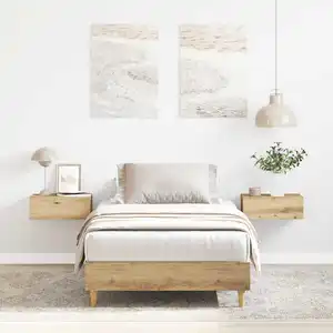 Cadre de lit sans matelas chêne artisanal 75x190 cm Vidaxl pas cher