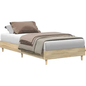 Cadre de lit sans matelas chêne sonoma 90x190 cm vidaXL pas cher