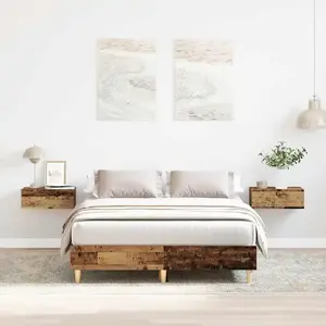 vidaXL Cadre de lit sans Matelas Vieux Bois 135x190 cm Bois ingénierie pas cher