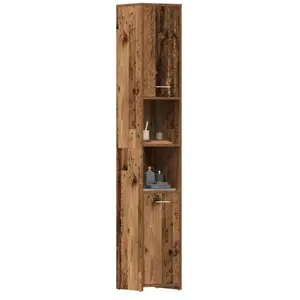 Armoire salle de bain vieux bois 30x30x183,5 cm bois ingénierie Vidaxl pas cher