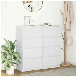 vidaXL Buffet blanc 100x35x99 cm bois d'ingénierie pas cher