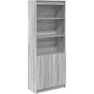 Vidaxl buffet haut sonoma gris 70x35x180 cm bois d'ingénierie pas cher