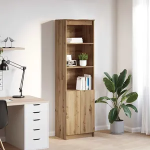 Vidaxl buffet haut chêne artisanal 50x35x180 cm bois d'ingénierie pas cher