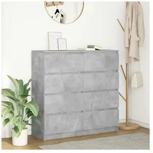 Vidaxl buffet gris béton 100x35x99 cm bois d'ingénierie pas cher