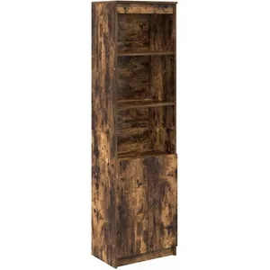 Vidaxl buffet haut chêne fumé 50x35x180 cm bois d'ingénierie pas cher