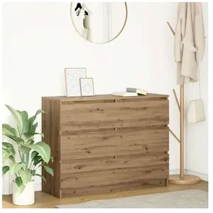 Vidaxl buffet chêne artisanal 100x35x76 cm bois d'ingénierie pas cher
