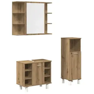Vidaxl - Ensemble De Meubles Salle De Bain 3 Pcs Bois D'Ingénierie pas cher