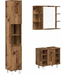 Comparateur de prix : Vidaxl - Ensemble De Meubles Salle De Bain 3 Pcs Bois D'Ingénierie