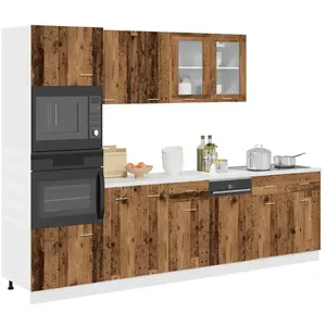 Comparateur de prix : vidaXL Ensemble d'armoires de cuisine 7 pcs vieux bois