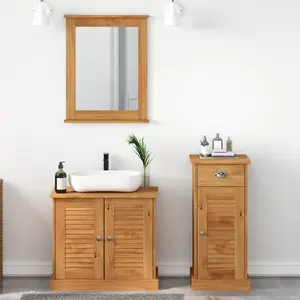 vidaXL Ensemble de mobilier de salle de bain VIGO 3 pcs Marron miel pas cher
