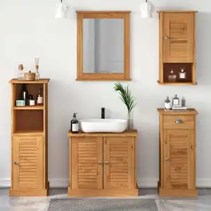 vidaXL Ensemble de mobilier de salle de bain 5 pcs marron miel pas cher