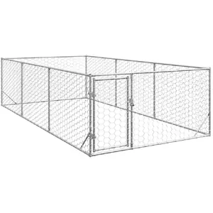 Comparateur de prix : Chenil d'extérieur pour chiens porte 2x4x1 m acier galvanisé - Vidaxl