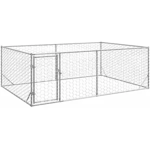 Comparateur de prix : vidaXL Chenil d'extérieur pour chiens porte 3x2x1 m acier galvanisé