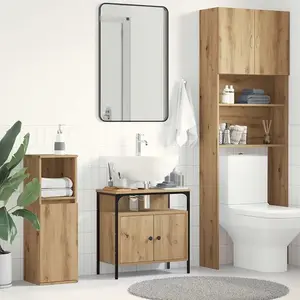vidaXL Armoire lavabo de salle de bain chêne artisanal 60x30x60 cm pas cher