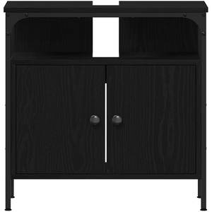Comparateur de prix : vidaXL Armoire lavabo de salle de bain chêne noir 60x30x60 cm