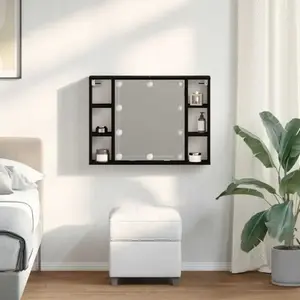 Vidaxl - Armoire Miroir Chêne Noir 76 X 15 X 55 Cm Bois D'Ingénierie