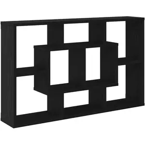 Comparateur de prix : Vidaxl - Tagère Murale Chêne Noir 85 X 16 X 52.5 Cm Bois D'Ingénierie