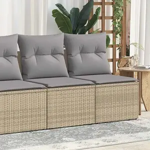 Comparateur de prix : vidaXL Salon de jardin avec coussins 4 pcs beige résine tressée acacia