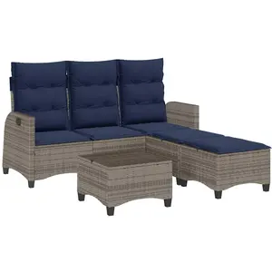 Comparateur de prix : Vidaxl salon de jardin 3 pcs avec coussins forme l gris résine tressée