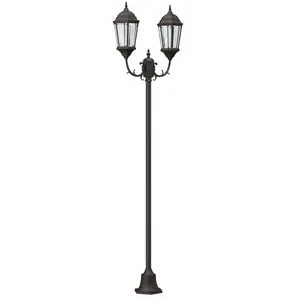 Comparateur de prix : vidaXL Poteau De Lumière De Jardin Vidaxl 2 Lampes E27 Bronze 220 Cm E...