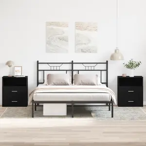vidaXL Table de nuit 2 pcs Chêne noir 50 x 32 x 60cm Bois d'ingénierie pas cher
