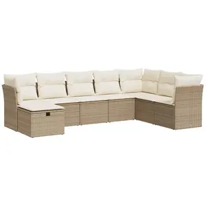 Comparateur de prix : vidaXL Salon de jardin avec coussins 8 pcs beige résine tressée