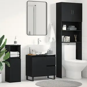 Comparateur de prix : vidaXL Meuble de Lavabo de Salle de Bain Chêne noir 65 x 33 x 60 cm
